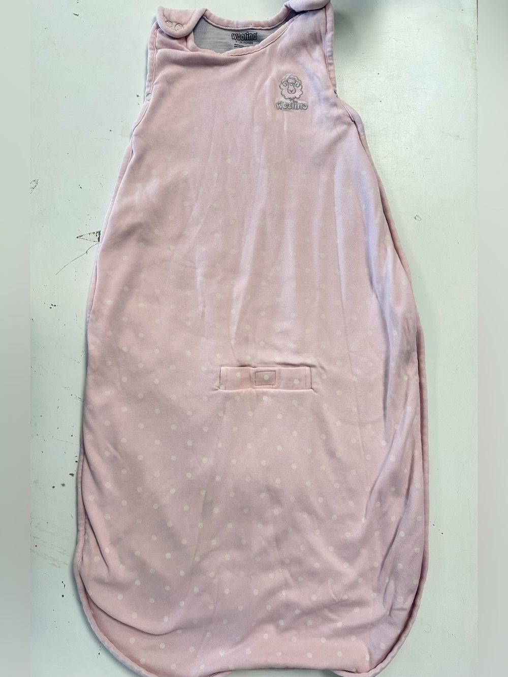 Woolino Classic Baby Sleeping Bag Pink Polka Dots Wool Cotton 2-24m